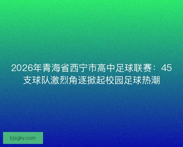 2026年青海省西宁市高中足球联赛：45支球队激烈角逐掀起校园足球热潮